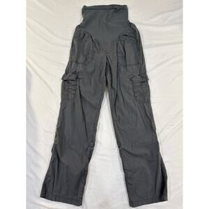 Motherhood Maternity Gray Cargo Pants Capris Full Belly Panel Size Medium
